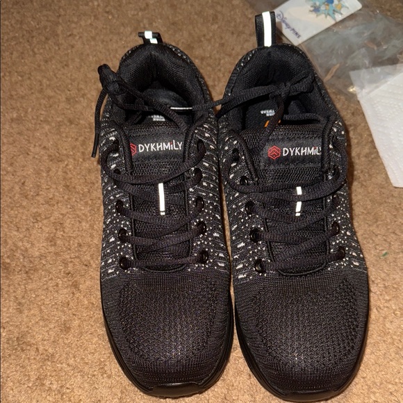 dykhmily Shoes - Dykhmily Black and White Men or Women’s Steel Toe Sneakers
